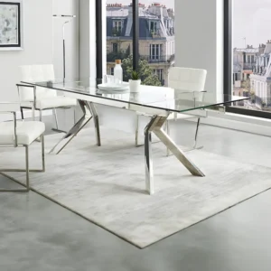 Uitschuifbare eettafel VELIKA - Glas - 6 tot 8 personen