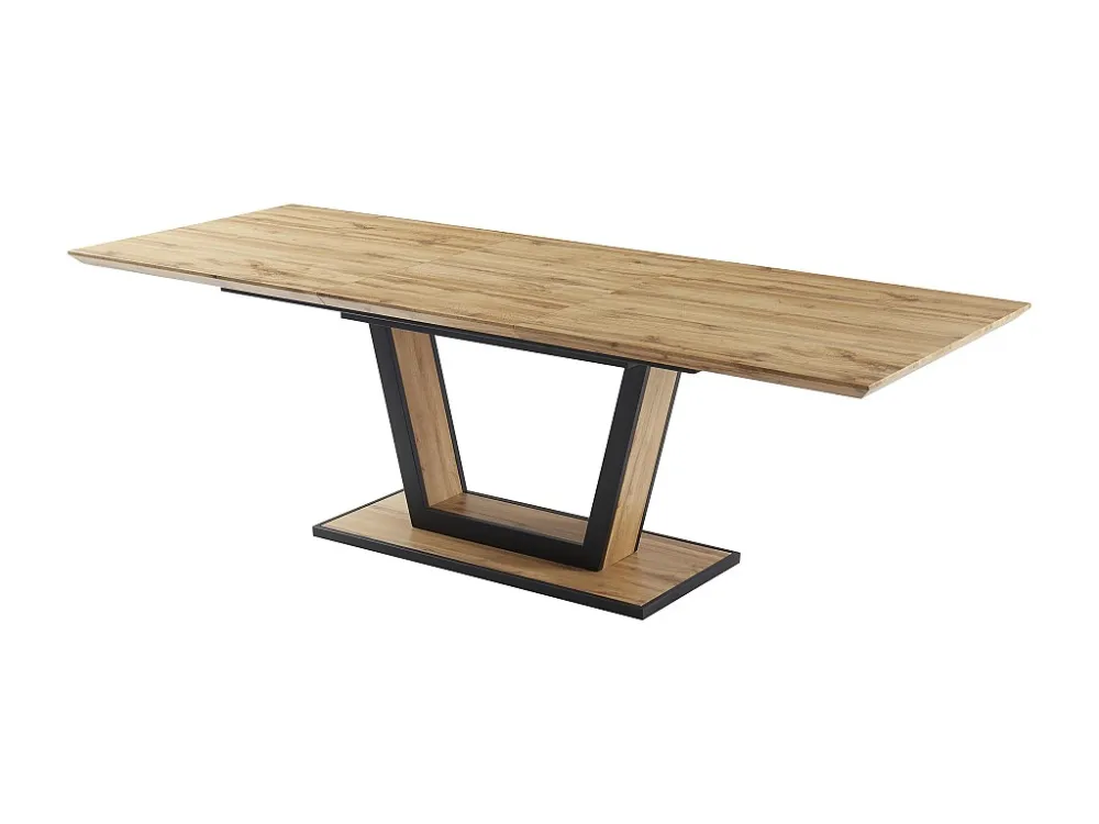 Uittrekbare eettafel 6-10 personen mdf en metaal - Houtlook en zwart - VITENO - Koop nu