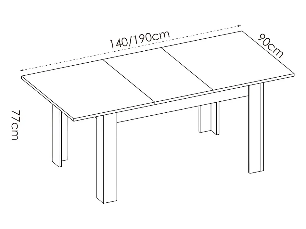 Uittrekbare spaanplaten eettafel BALKIS - Kleur: Wit
