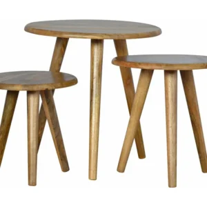 Artisan Furniture Massief Houten Eiken-achtige Nordic Nesting Krukken, Woonkamer Slaapkamer Zitplaatsen