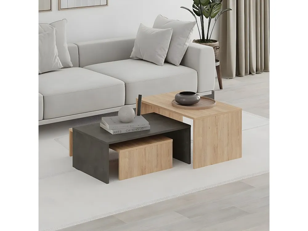 Set van 3 salontafels Trio - L80 cm Calicosy