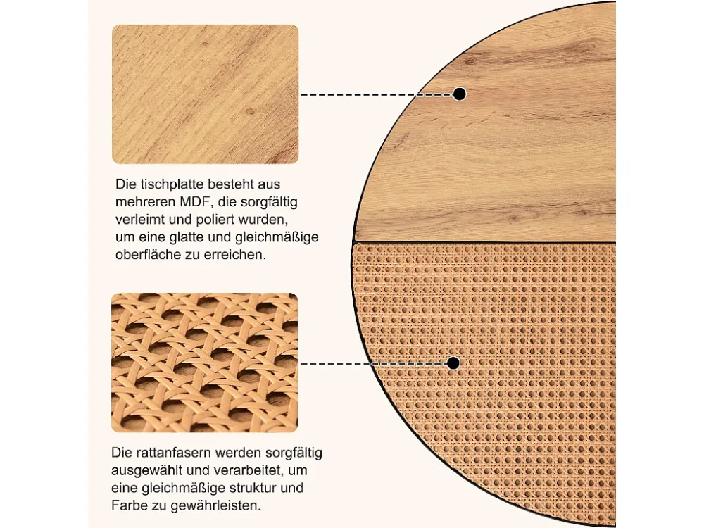 Set van 2 ronde salontafels de woonkamer - bijzettafels - Metaal & MDF - Harslook - wit Merax