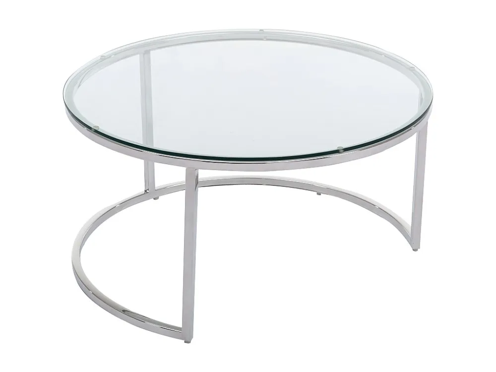 Nesttafels van gehard glas en roestvrij staal - Zilver - MAEVANE II PASCAL MORABITO