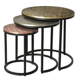 Salontafels BELAMI - Gesneden patronen - Metaal - 3 kleuren