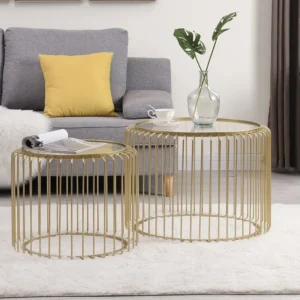 Salontafels van metaal en glas - Goud - FERIDA - Koop nu eenvoudig en goedkoop online