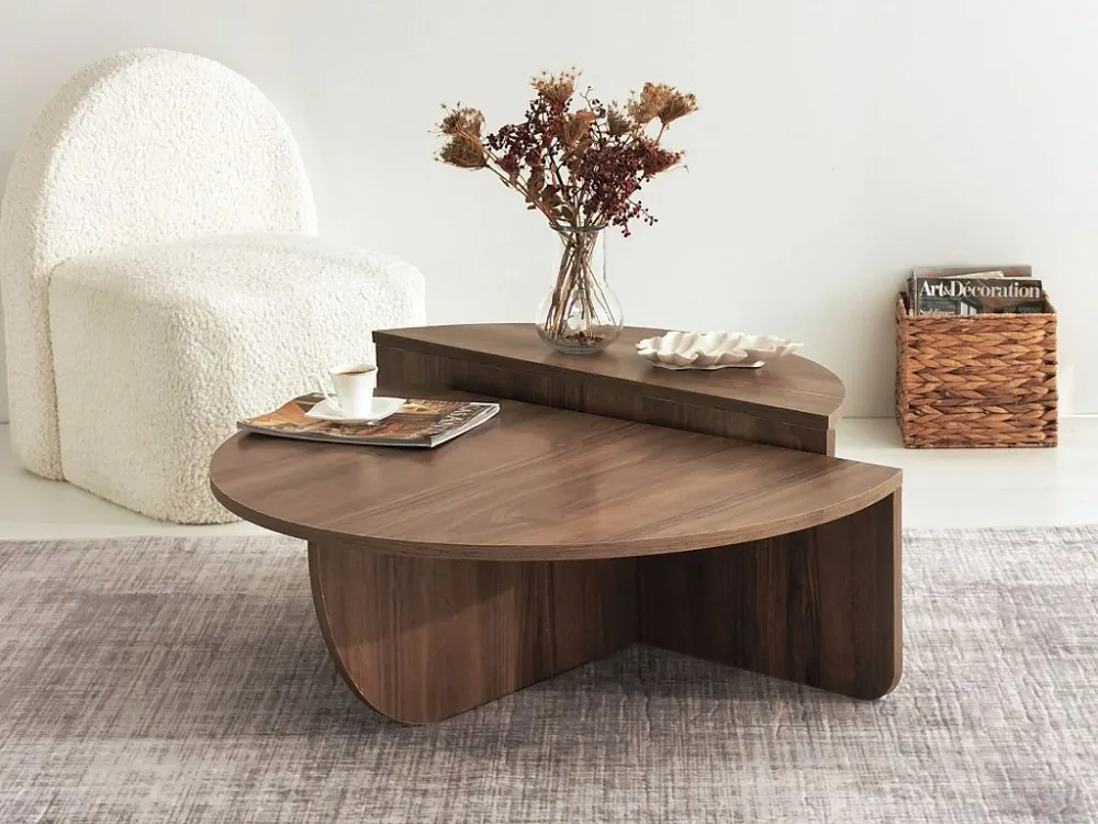 Set van 2 salontafels - Kleur: naturel - ALOEVA