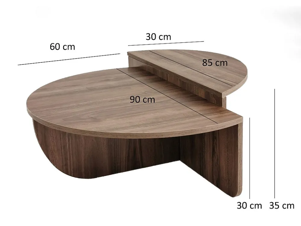 Set van 2 salontafels - Kleur: naturel - ALOEVA