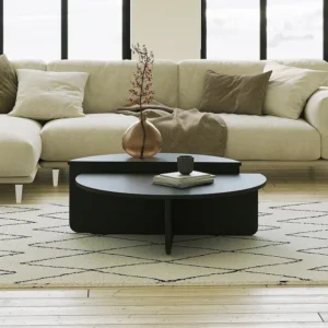 Set van 2 uitschuifbare salontafels - Kleur: zwart - ALOEVA