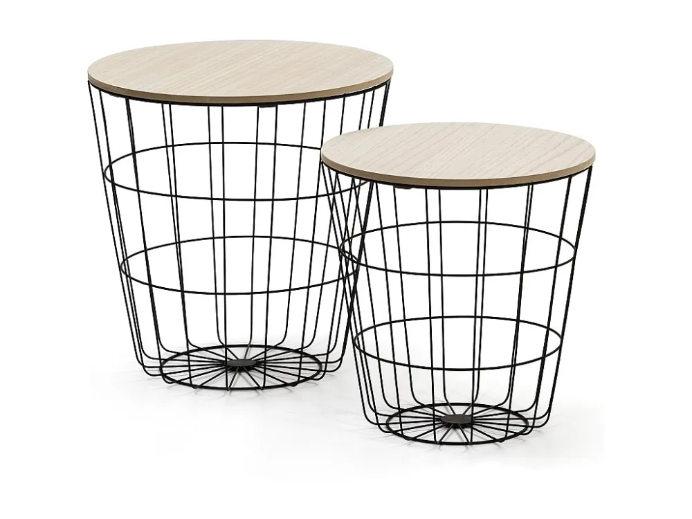 Ik speel 2 Everest salontafels met een natuurlijke houten blad en een metalen frame het zwart. VS Venta-stock