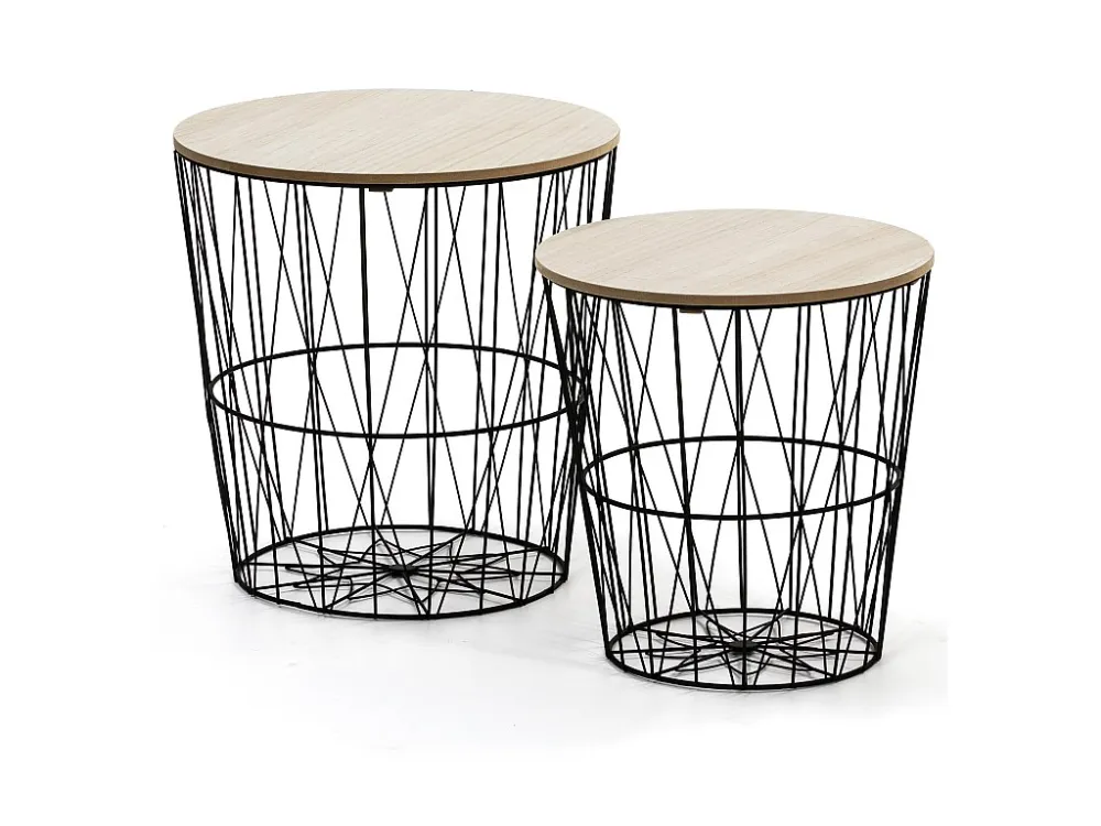 Ik speel 2 Guili salontafels met een natuurlijke houten blad, een metalen frame het zwart. VS Venta-stock