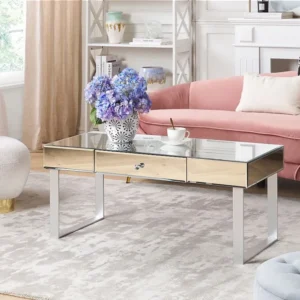 Salontafel gespiegeld zilver NESLE Beliani