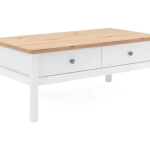 Salontafel 2 laden L100 cm - Wit decor - BERGEN Calicosy