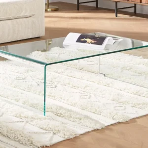 Design-salontafel van gehard en gebogen glas ALONZO