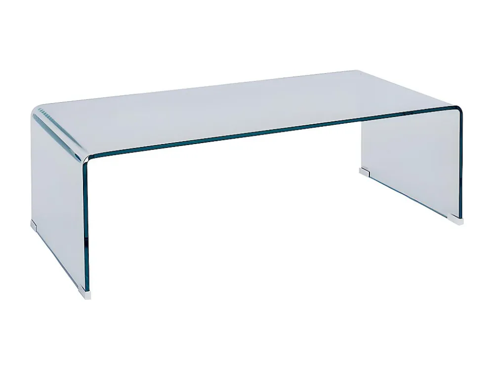 Design-salontafel van gehard en gebogen glas ALONZO