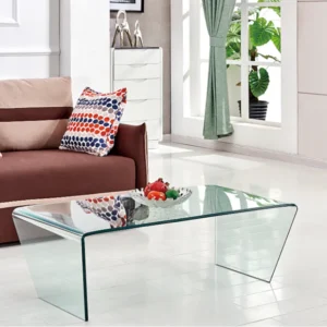Design-salontafel van gehard en gebogen glas SUZANA