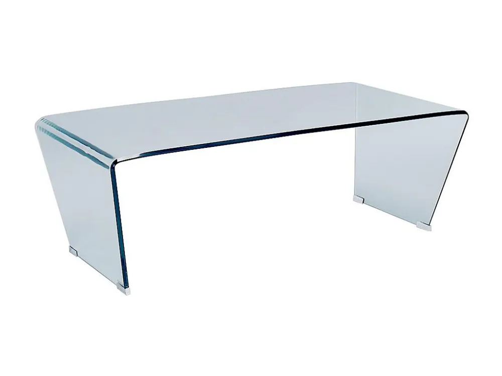 Design-salontafel van gehard en gebogen glas SUZANA
