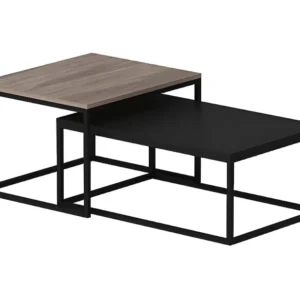 Aura Koffietafel, Notelaar, Zwart, 117x60x47 cm, EPIKASA