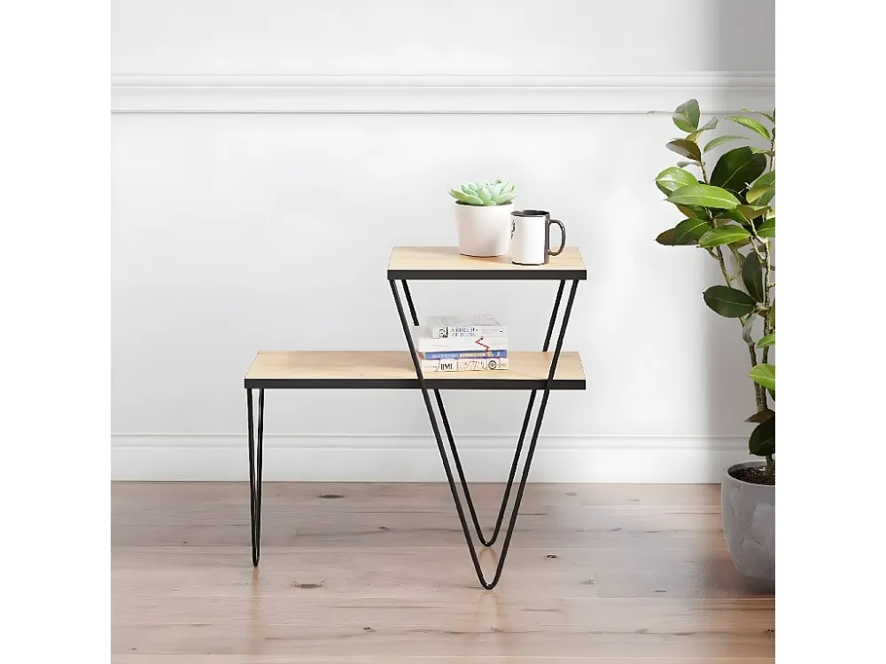 Daria Koffietafel, Eik, Zwart, 60x25x55 cm, EPIKASA