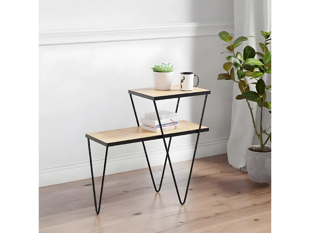 Daria Koffietafel, Eik, Zwart, 60x25x55 cm, EPIKASA