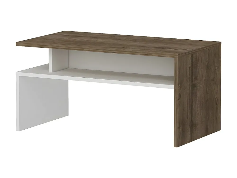 Giulia Koffietafel, Wit, Walnoot, 90x50x43 cm, EPIKASA