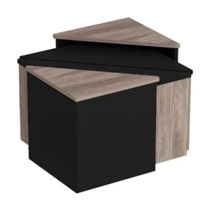 Sonia Koffietafel, Zwart, Eik, 120x120x47 cm, EPIKASA