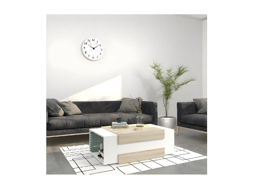 Ulrica Koffietafel, Wit, Sonoma, 100x60x35 cm, EPIKASA