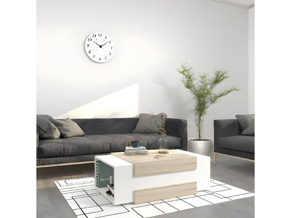 Simon Koffietafel, Wit, Sonoma, 100x60x35 cm, EPIKASA Homemania