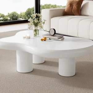 MDF salontafel - wolkvormig blad - Wit ModernLuxe
