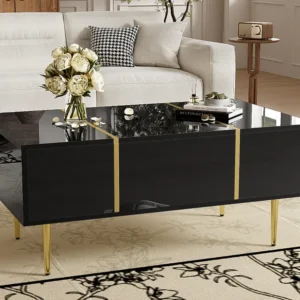 Moderne salontafel - 2 lades - MDF - Zwart ModernLuxe