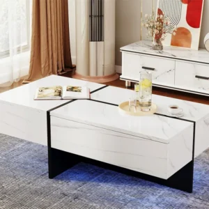 Salontafel - met app-gestuurd LED-verlichtingssysteem - Wit ModernLuxe