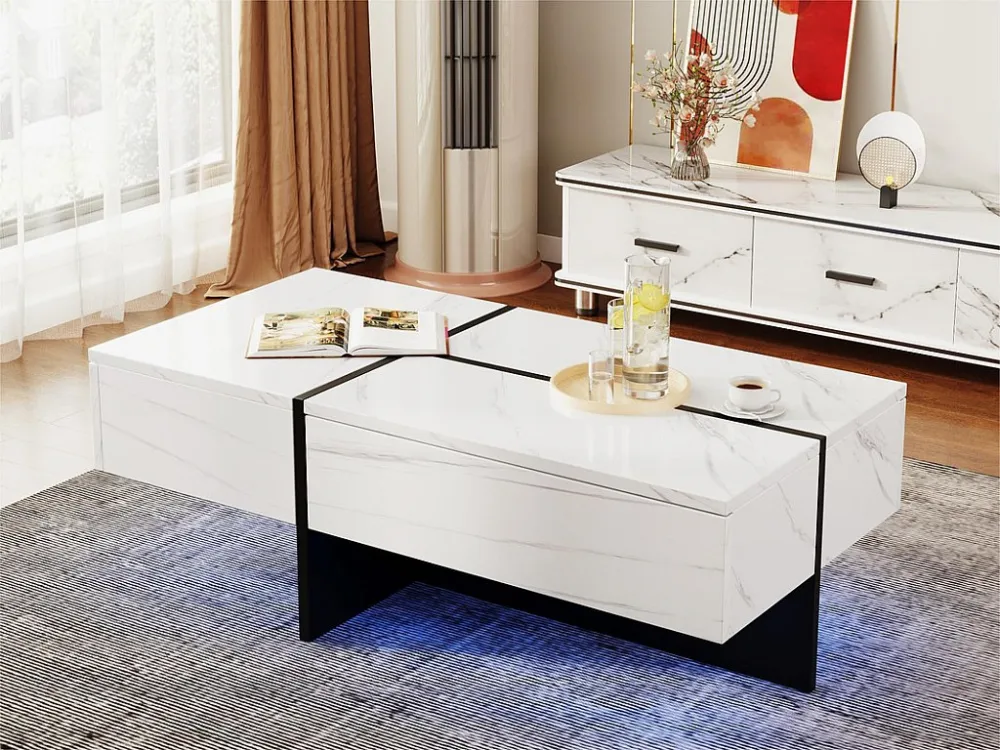 Salontafel - met app-gestuurd LED-verlichtingssysteem - Wit ModernLuxe