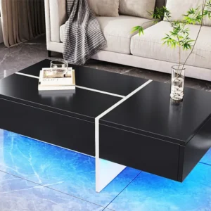 Salontafel - met app-gestuurd LED-verlichtingssysteem - Zwart ModernLuxe