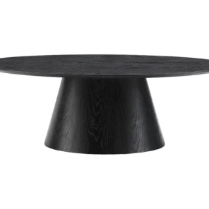 Ovale salontafel MDF - Kleur : zwart - ANTELADA