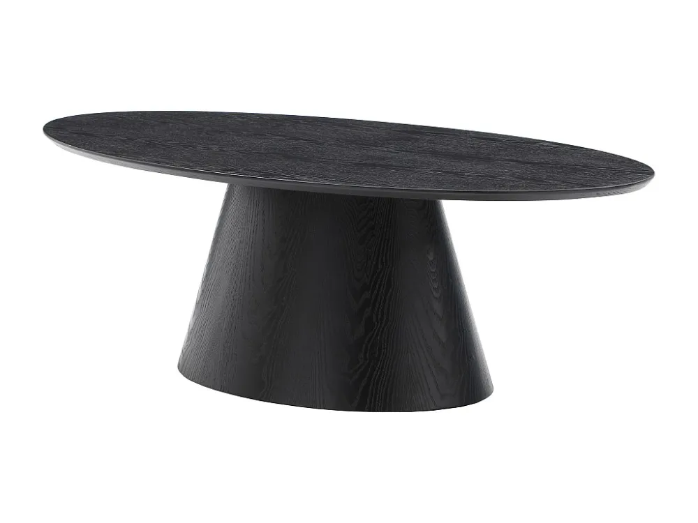 Ovale salontafel MDF - Kleur : zwart - ANTELADA