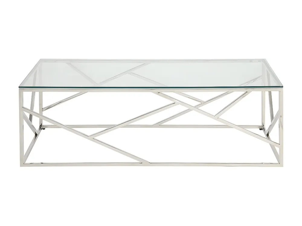 Salontafel ATHENA - Gehard glas en staal - Chroomkleurig PASCAL MORABITO