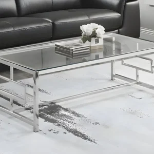 Salontafel CLOTILDE - Gehard glas en staal - Chroomkleurig PASCAL MORABITO
