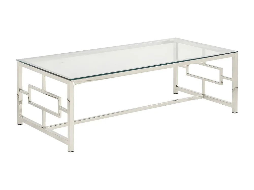 Salontafel CLOTILDE - Gehard glas en staal - Chroomkleurig PASCAL MORABITO