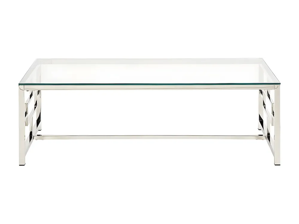 Salontafel CLOTILDE - Gehard glas en staal - Chroomkleurig PASCAL MORABITO