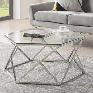 Salontafel - Gehard glas en roestvrij staal - Gechroomd - KERIANE - Koop nu online PASCAL MORABITO