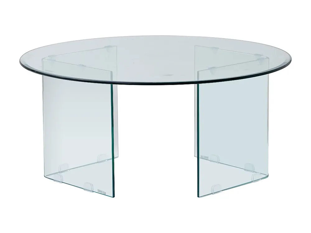 Ronde salontafel van gehard glas - Transparant - ADAMO