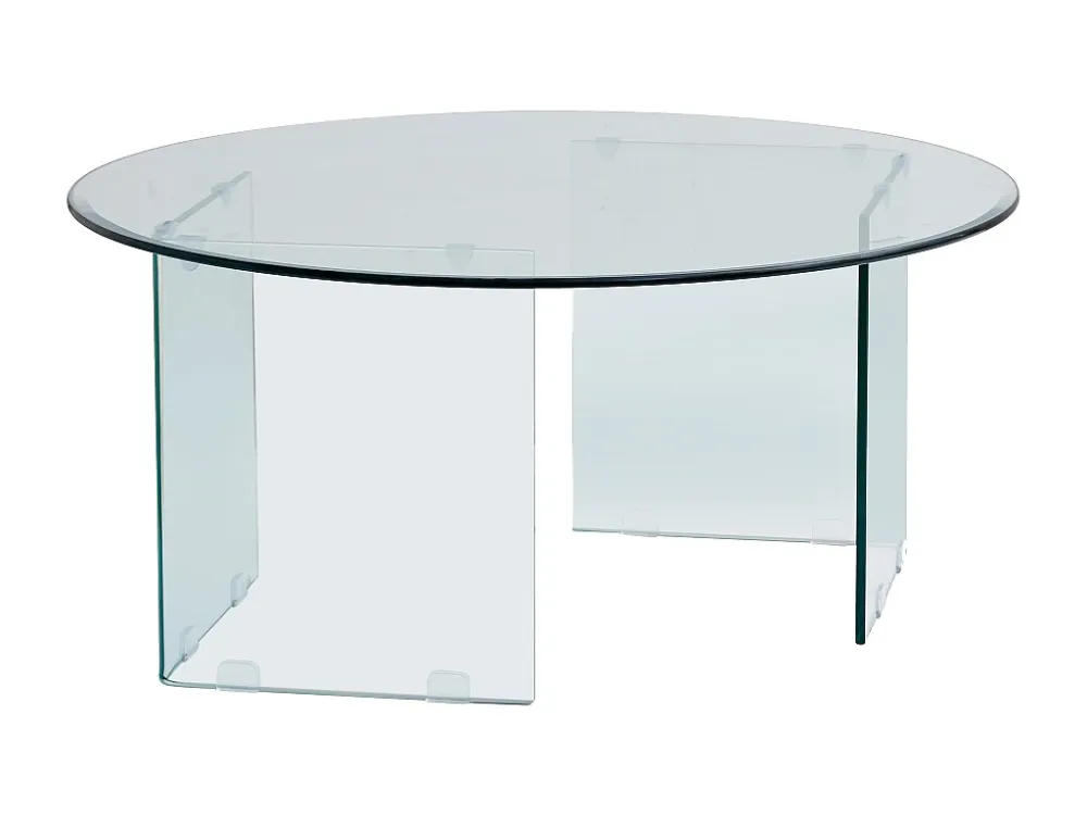 Ronde salontafel van gehard glas - Transparant - ADAMO