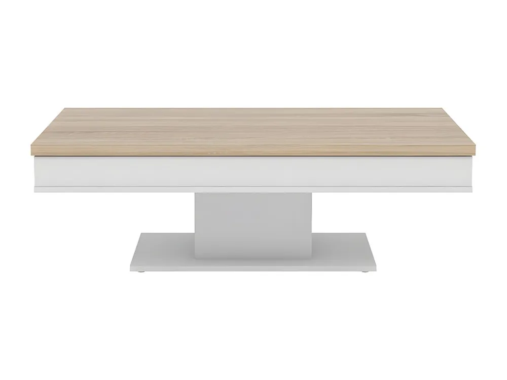 Salontafel ASTULIA - met opbergruimte - Wit - Tafelblad betoneffect