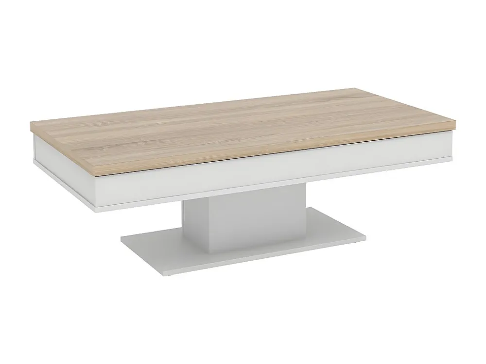 Salontafel ASTULIA - met opbergruimte - Wit - Tafelblad betoneffect