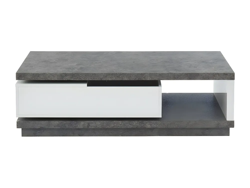Salontafel draaibare opbergruimte gelakt mdf en betoneffect FLAVIAN