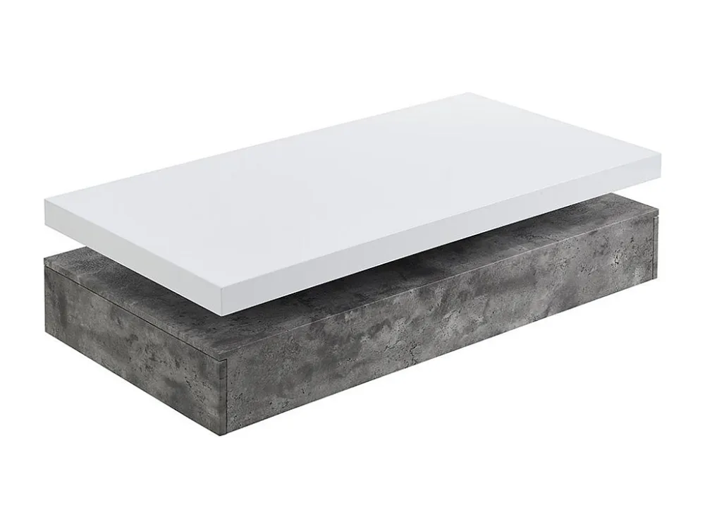 Salontafel FELIX - 2 lades - MDF - Kleuren: Beton en wit - Koop nu goedkoop online
