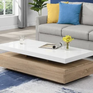 Salontafel FELIX - 2 lades - MDF - Kleuren: Eik en wit - Koop nu goedkoop online