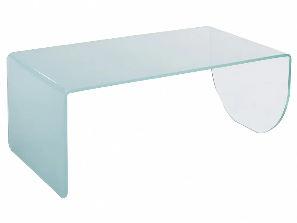 Salontafel gehard glas - Transparant en blauw - KINAMI - Koop nu goedkoop online