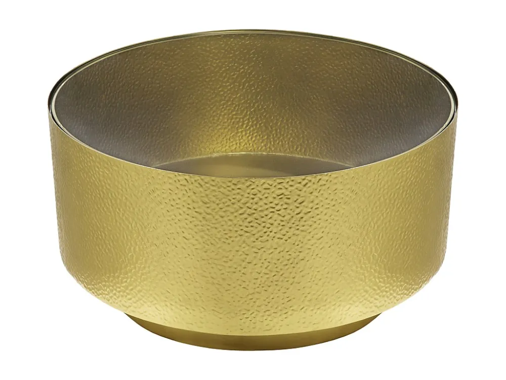 Salontafel - Glas en metaal - Kleur: goudkleurig - SOLANA