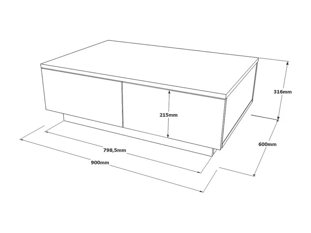Salontafel LUVIO CT90 90x60x32 Natuurlijk