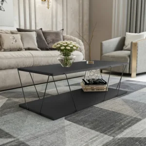 Salontafel met designstijl - Kleur: zwart - DELORY